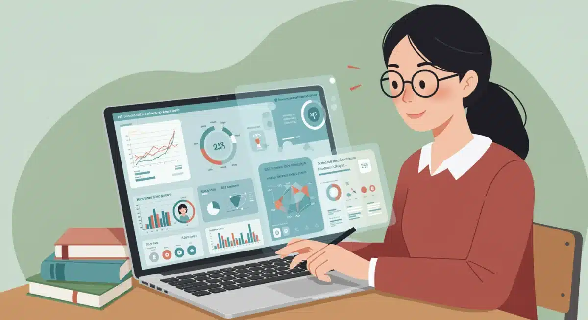 Teacher using AI dashboard for personalized K-12 learning paths
