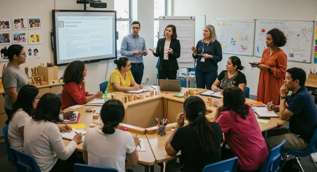 Educators collaborating in a professional development workshop for early childhood education