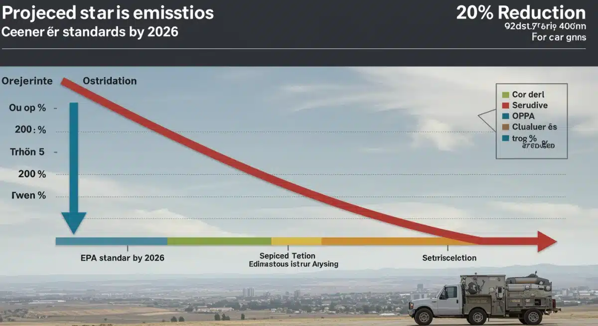Infographic showing projected 20% emissions reduction by 2026 with new EPA standards.