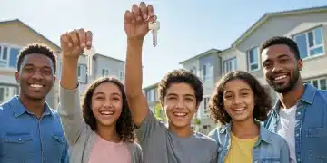 Family receiving keys to new home, symbolizing housing assistance success in 2026.