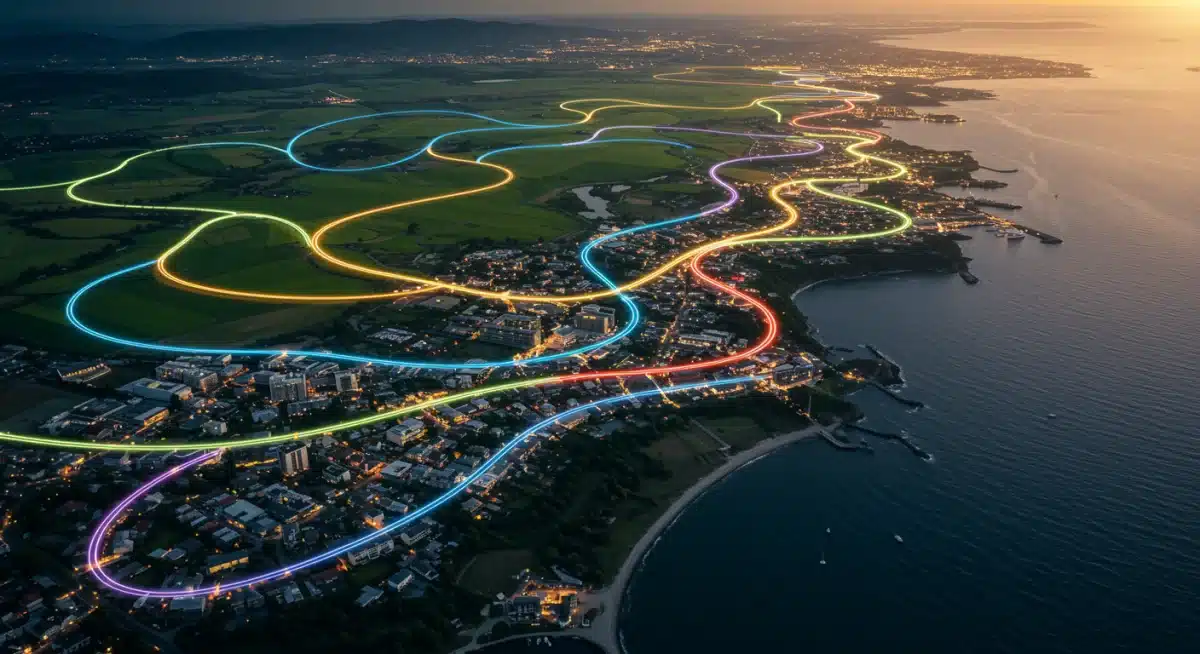 Fiber optic network symbolizing high-speed internet and broadband expansion.