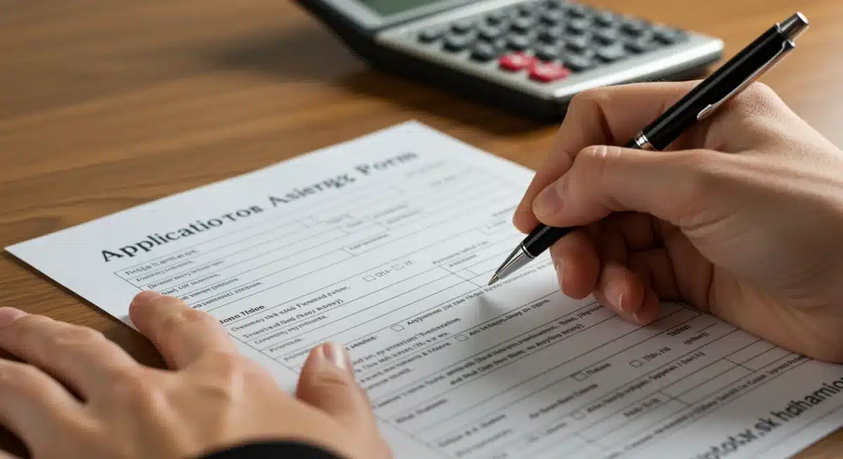 Person filling out LIHEAP energy assistance application form