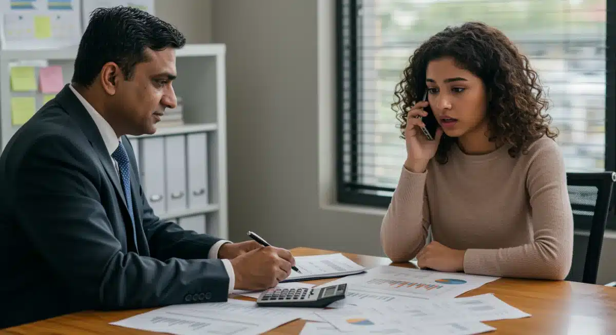 Borrower consulting financial advisor about student loans