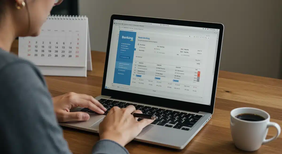 Individual reviewing financial statements on a laptop, planning for 2026