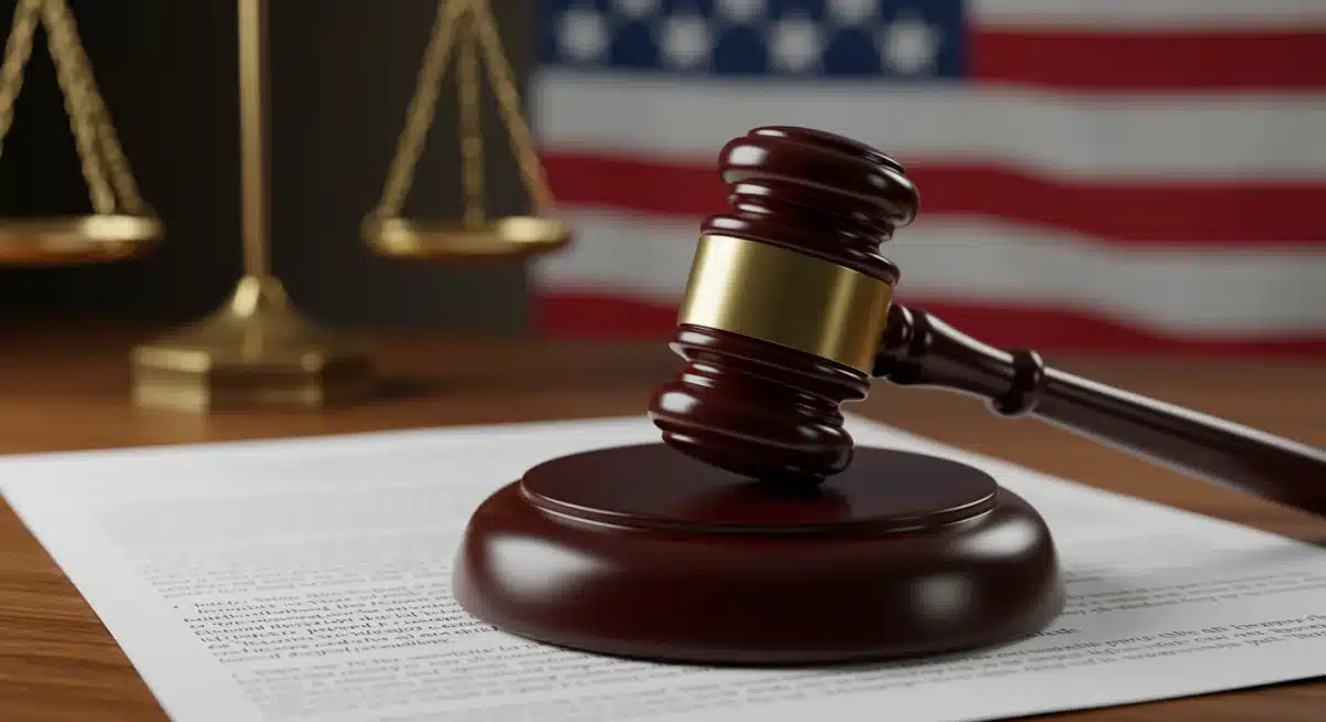 Gavel on legal documents, symbolizing judicial proceedings