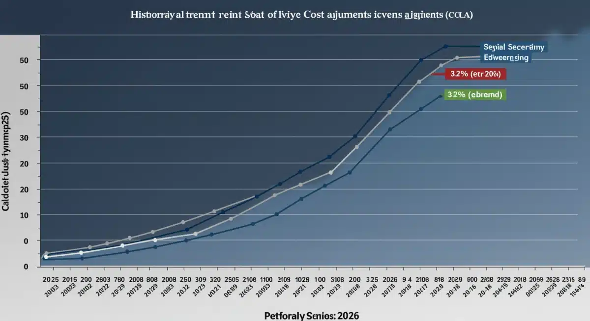 Historical Social Security COLA adjustments graph