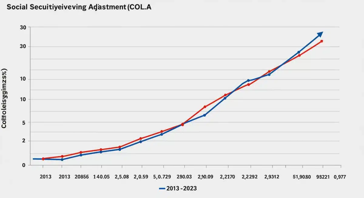 Historical Social Security COLA percentage trends graph
