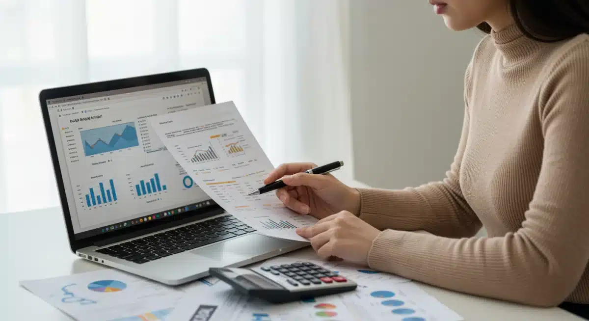 Individual budgeting and financial planning on a laptop