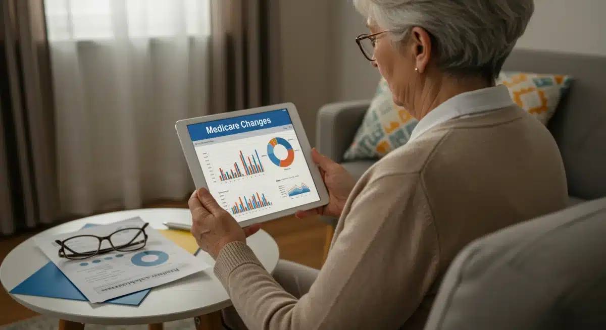 Senior researching Medicare Part B adjustments online