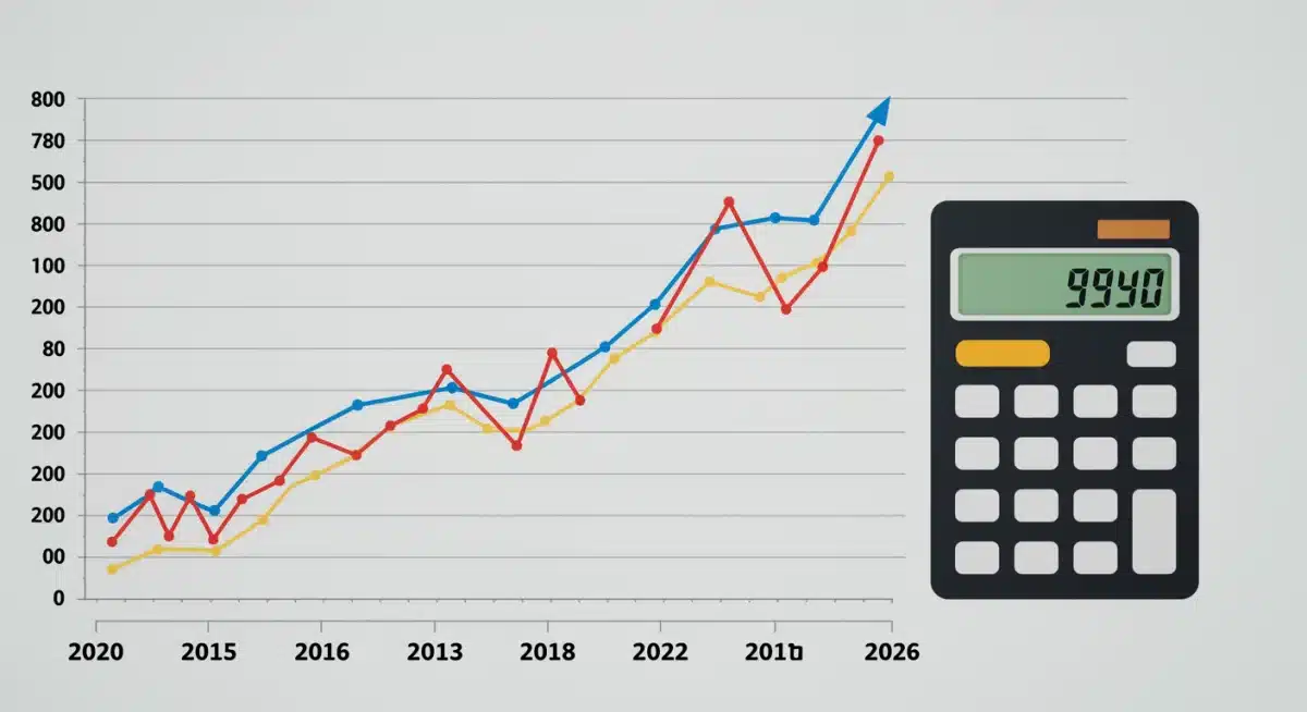 Graph showing mortgage interest rate fluctuations and a calculator for financial planning.