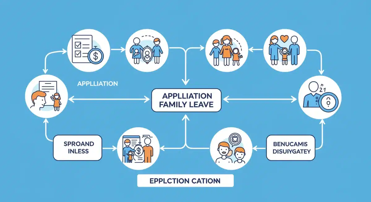 Infographic on paid family leave application process
