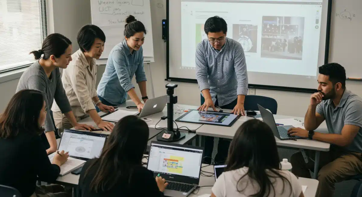 Educators engaged in a professional development workshop, focused on new teaching strategies.