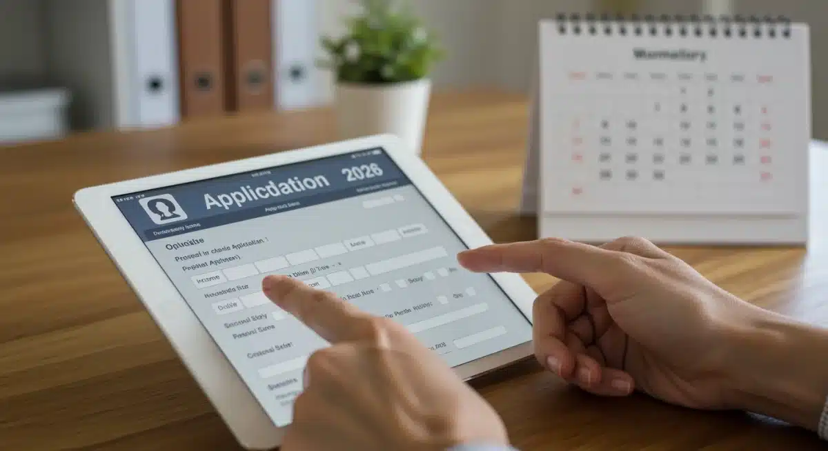 Person applying for SNAP benefits online in 2026