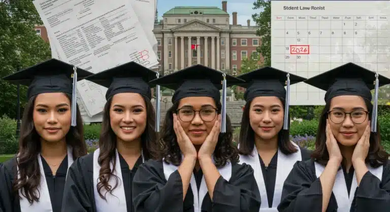 Graduates celebrating with documents and 2026 calendar overlay, symbolizing student loan forgiveness and future financial relief.