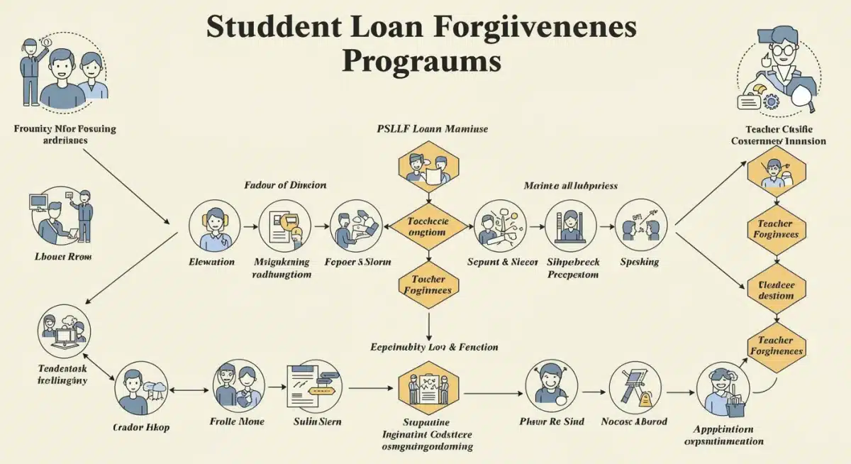 Infographic detailing various student loan forgiveness programs and their eligibility criteria.