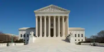 Supreme Court building, Washington D.C., symbolizing constitutional law