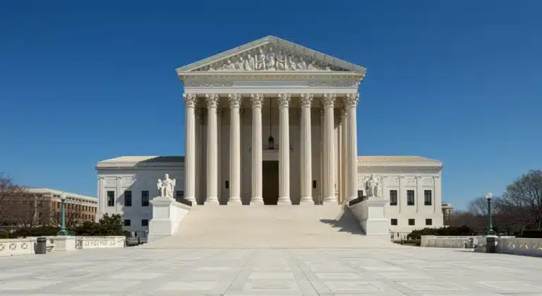 Supreme Court building, Washington D.C., symbolizing constitutional law
