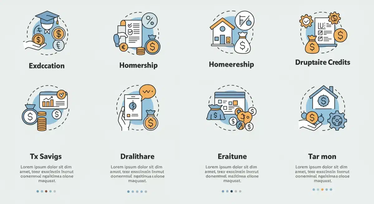 Infographic showing various tax deductions and credits available